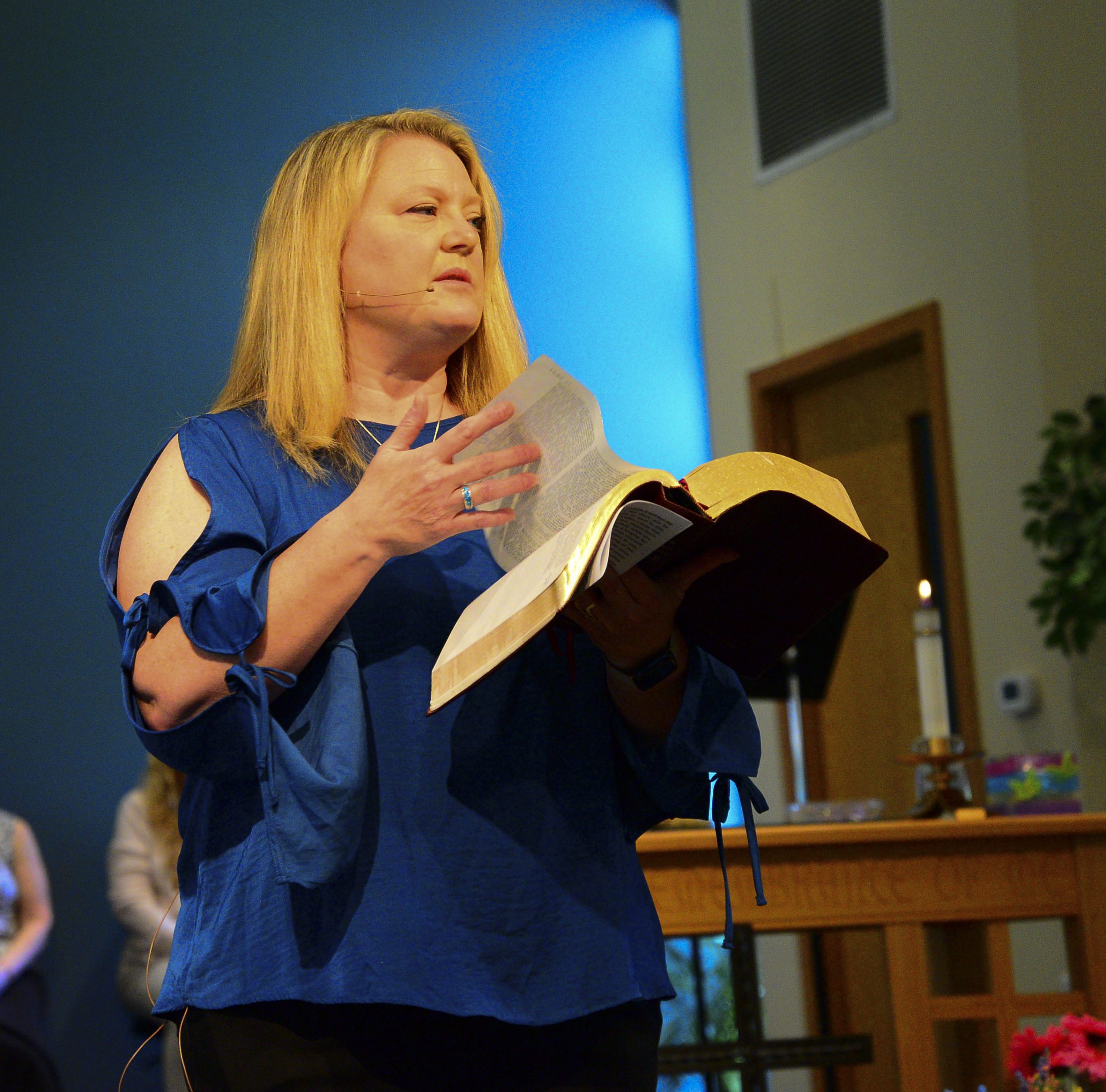 Pastor Heather Haywood preaching.
